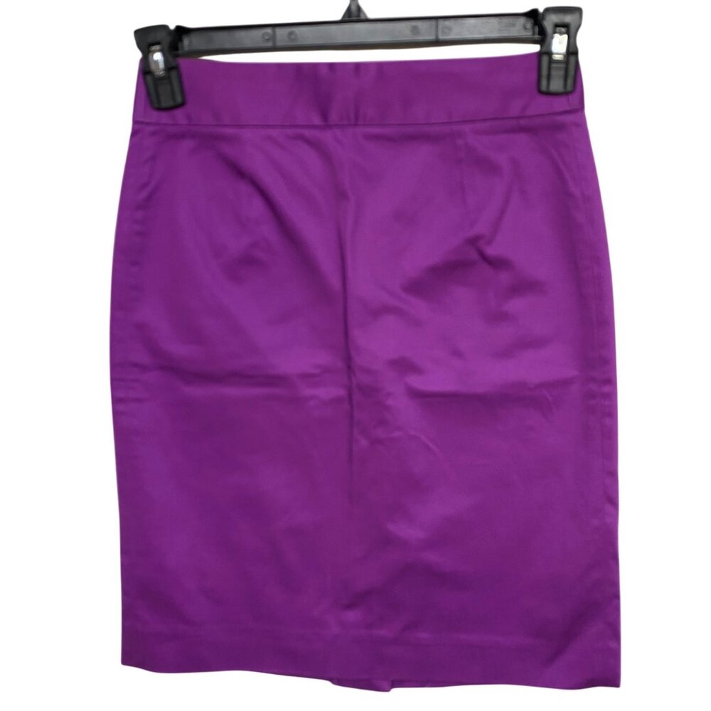 J.Crew Stretch Pencil Skirt Purple Womens Cotton/Spandex Size 0